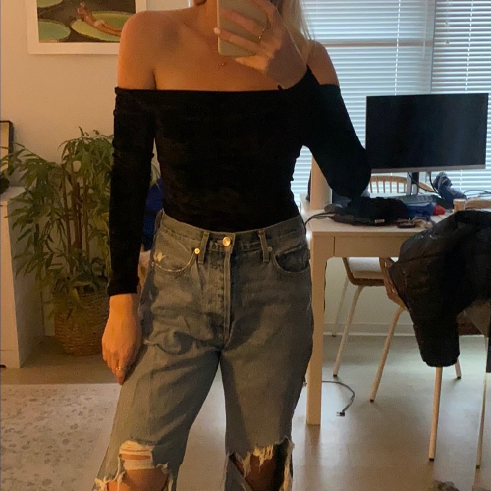 Black Velvet Off the shoulder Bodysuit